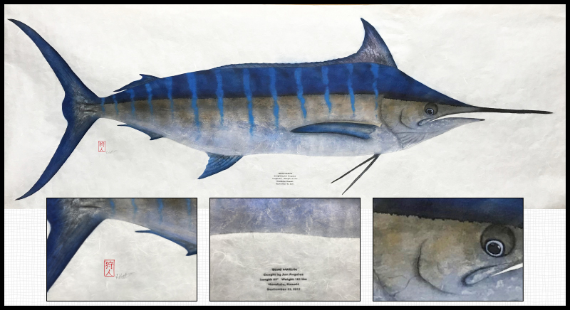 Hawaiian Fishpainings fish print Blue Marlin
